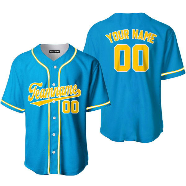 Custom Blue Gold White Custom Baseball Jerseys For Men & Women