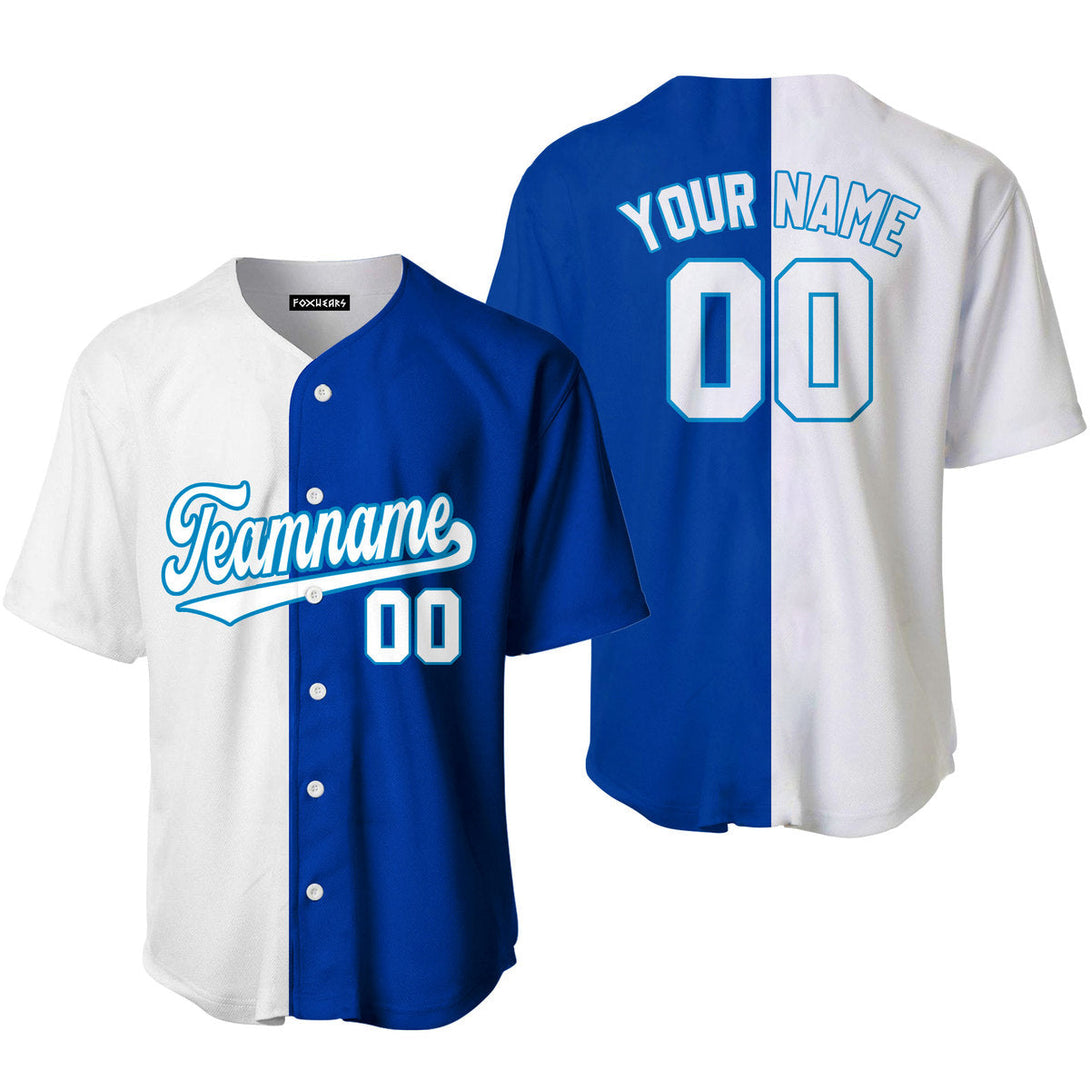 Custom Blue LIght Blue White Split Fashion Baseball Jerseys For Men & Women