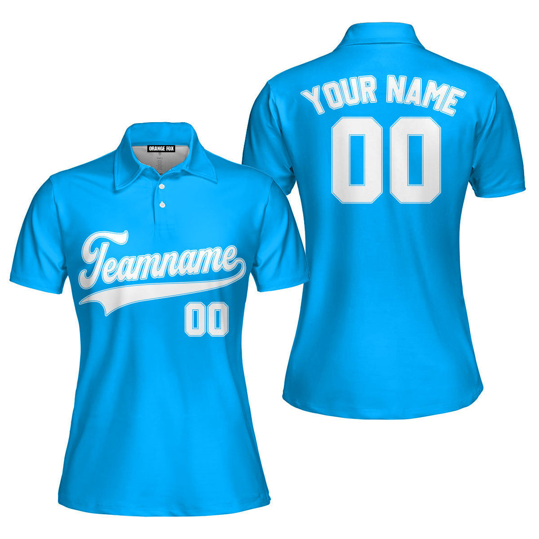 Custom Blue White Custom Polo Shirt For Women