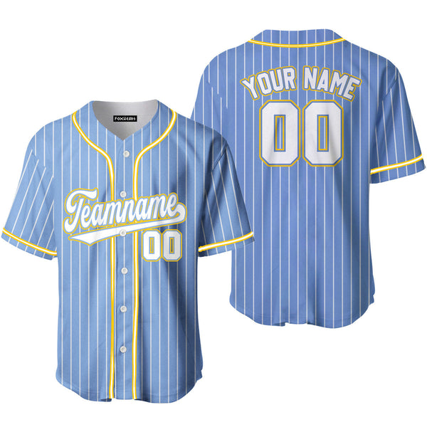 Custom Blue White Pinstripe White Pink Baseball Jerseys For Men & Women