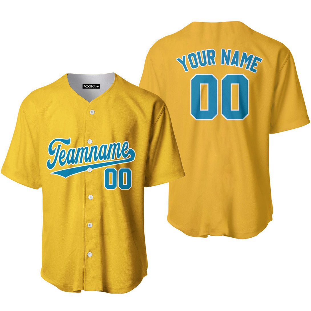 Custom Blue White Yellow Gold Custom Baseball Jerseys For Men & Women