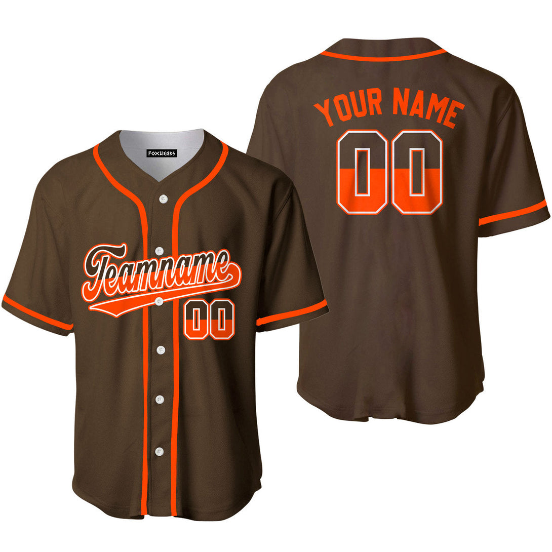 Custom Brown Orange Brown Fade White Custom Baseball Jerseys For Men & Women