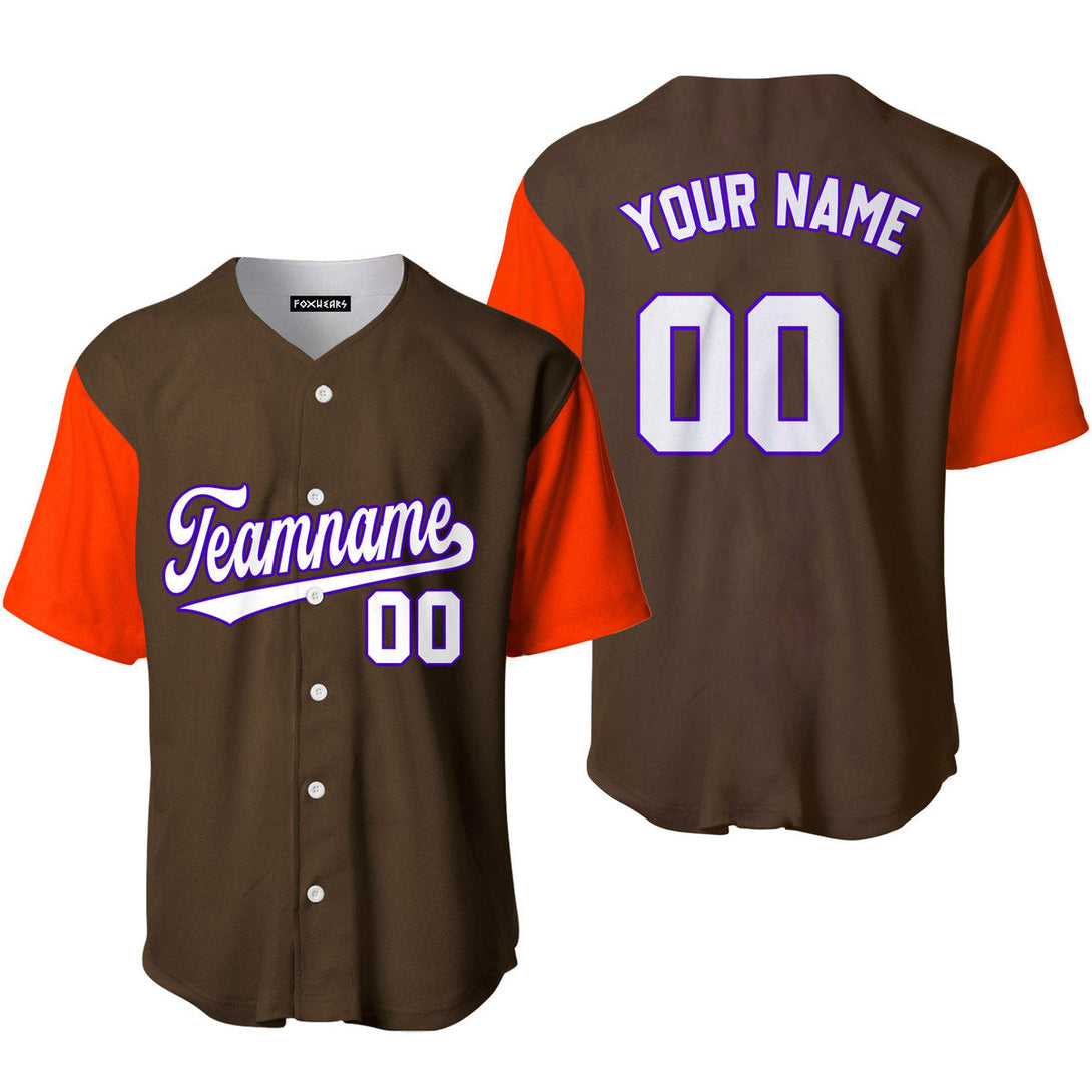 Custom Brown Orange Raglan White Blue Baseball Jerseys For Men & Women