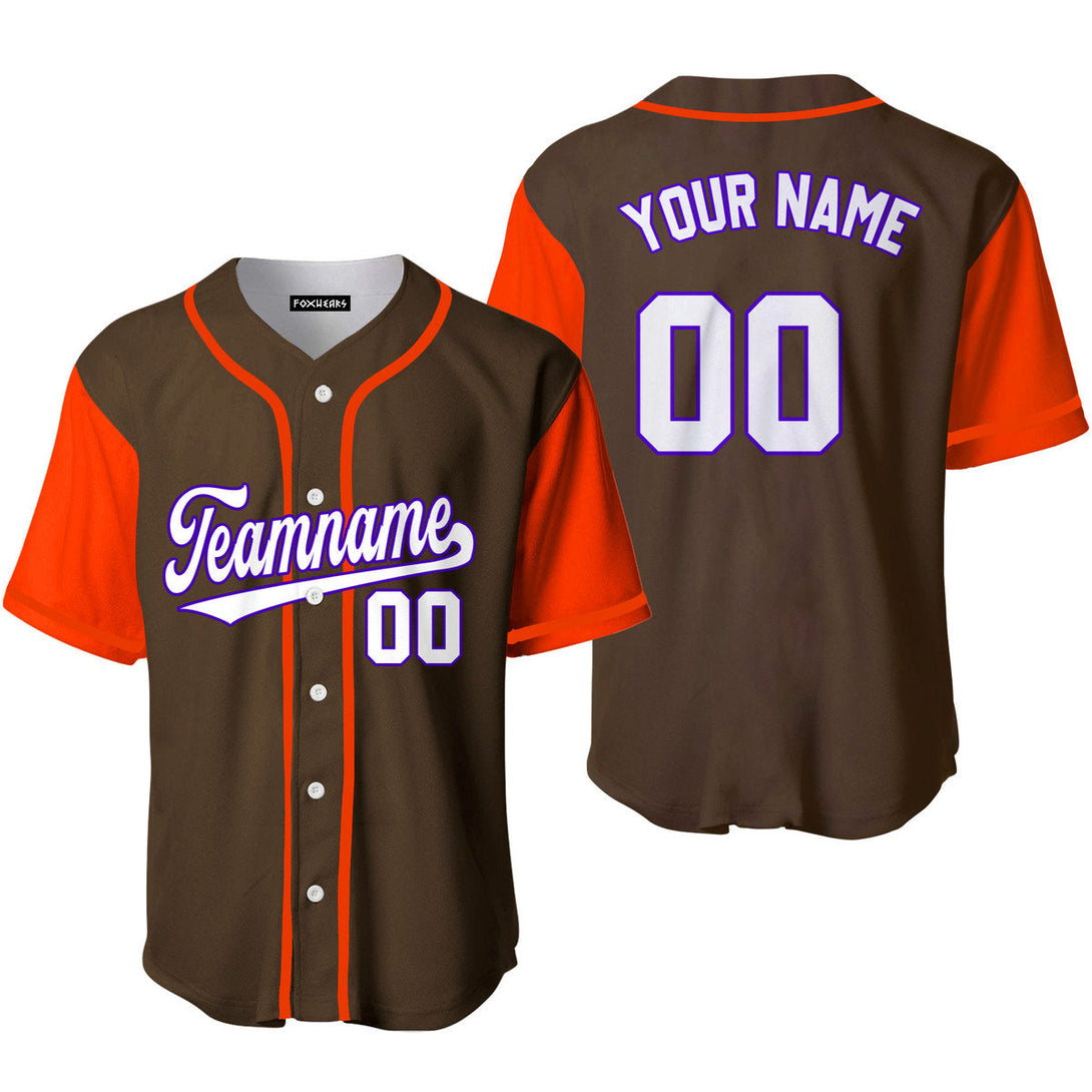 Custom Brown Orange Raglan White Blue Baseball Jerseys For Men & Women