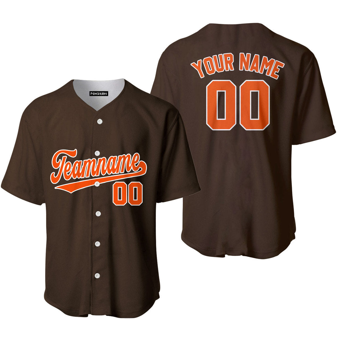 Custom Brown Orange White Custom Baseball Jerseys For Men & Women