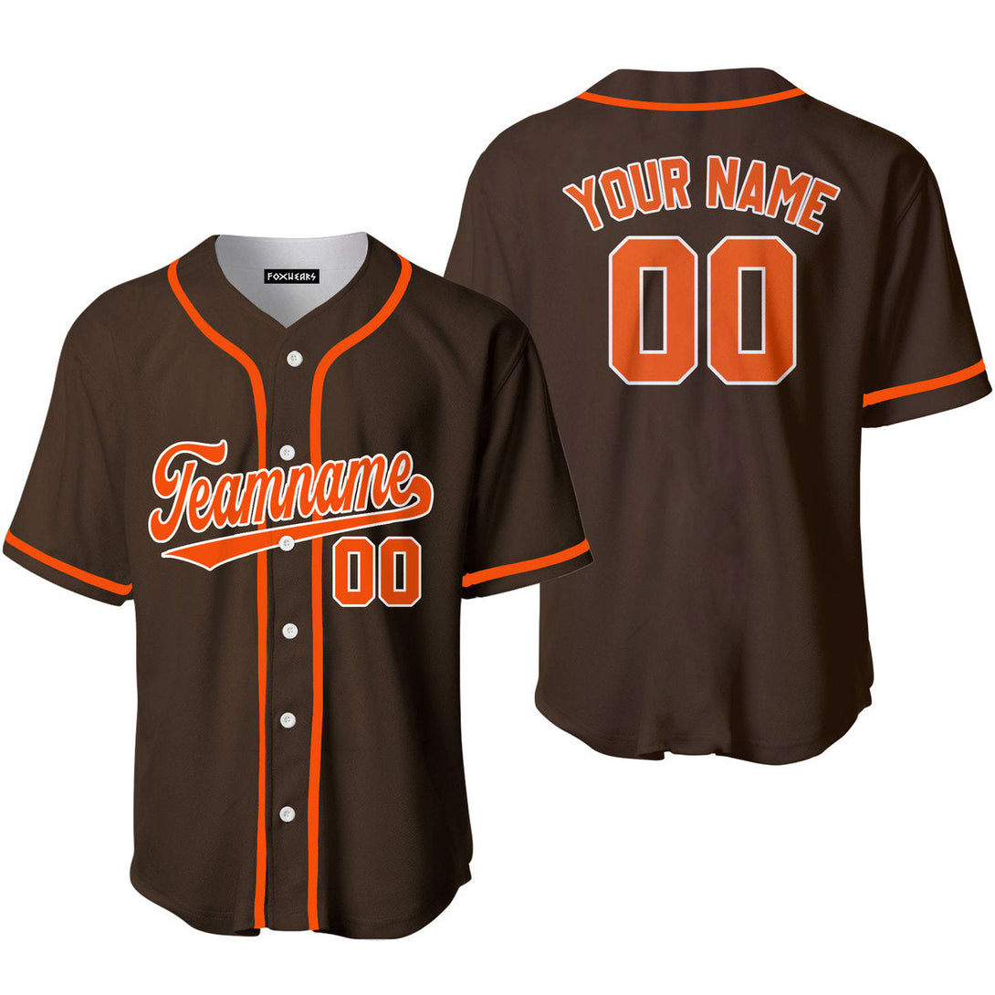 Custom Brown Orange White Custom Baseball Jerseys For Men & Women