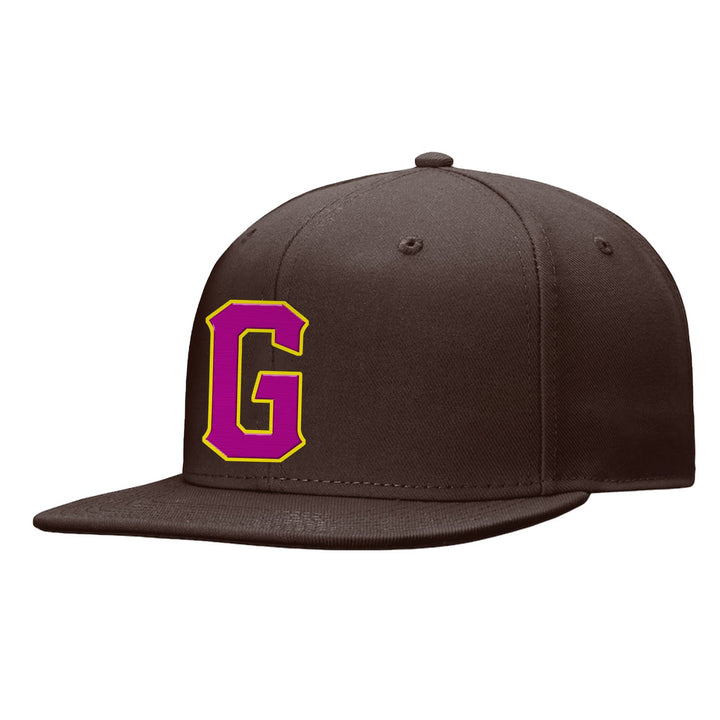 Custom Brown Purple And Yellow Snapback Hat