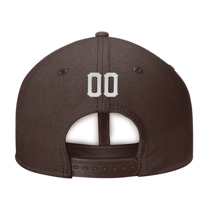 Custom Brown White Snapback Hat