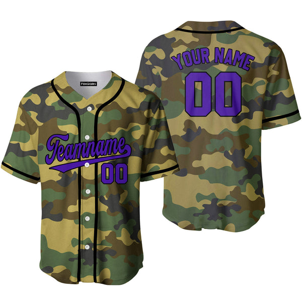 Custom Camo Black Purple Baseball Jerseys For Men & Women