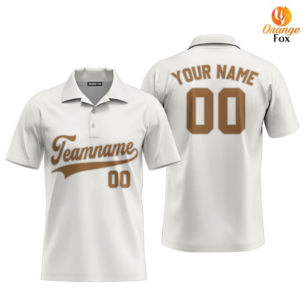 Custom Cream Brown Grey Custom Polo Shirt For Men