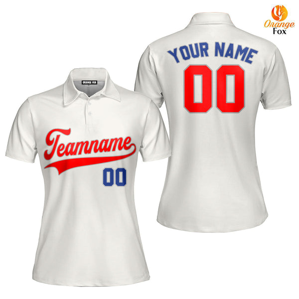 Custom Cream Orange Navy Blue Grey Custom Polo Shirt For Women