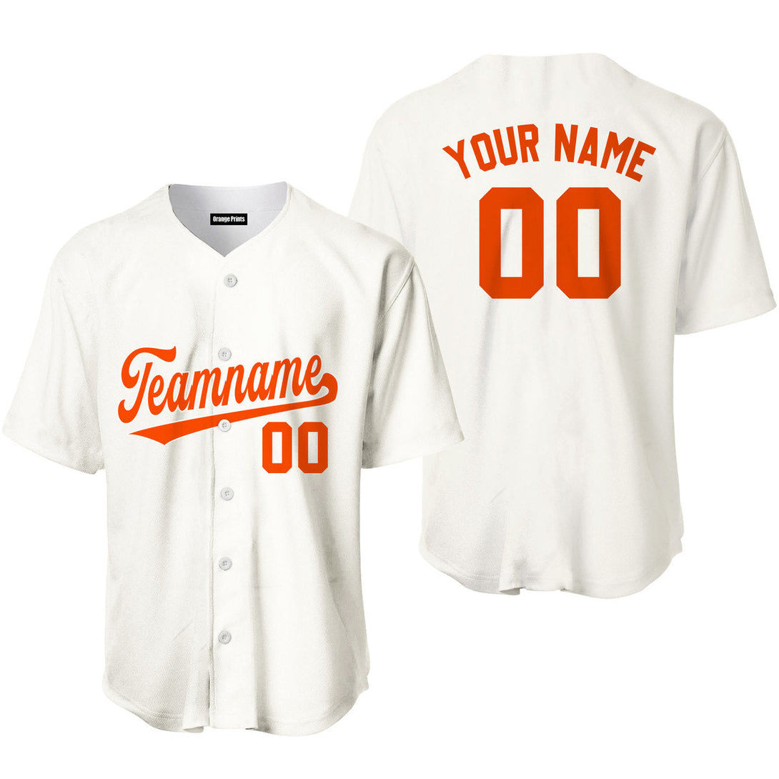 Custom Cream Orange White Baseball Jerseys For Men & Women