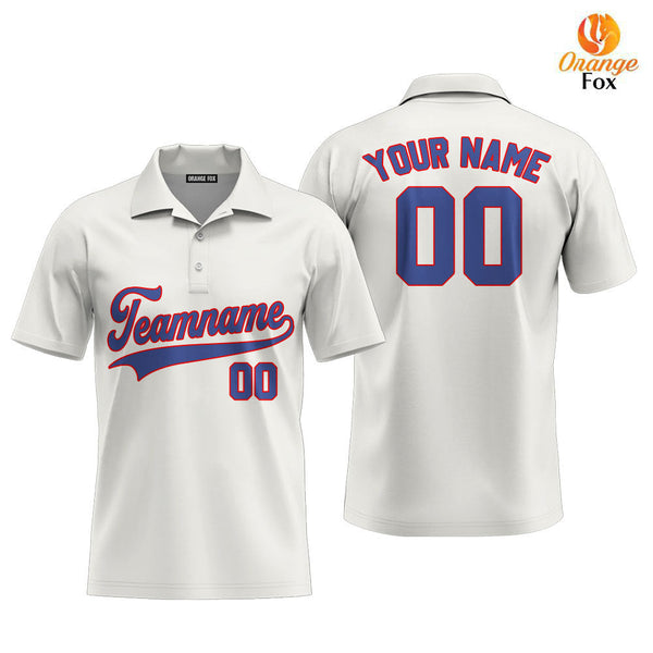 Custom Cream Royal Blue Orange Custom Polo Shirt For Men