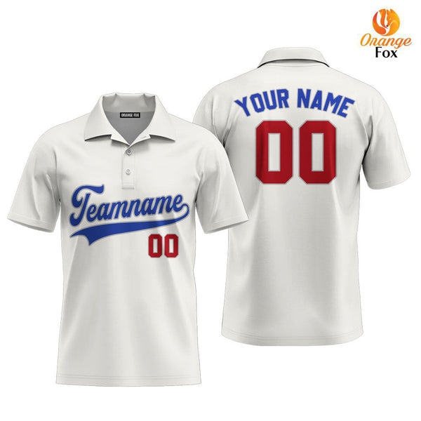 Custom Cream Royal Blue Red Custom Polo Shirt For Men