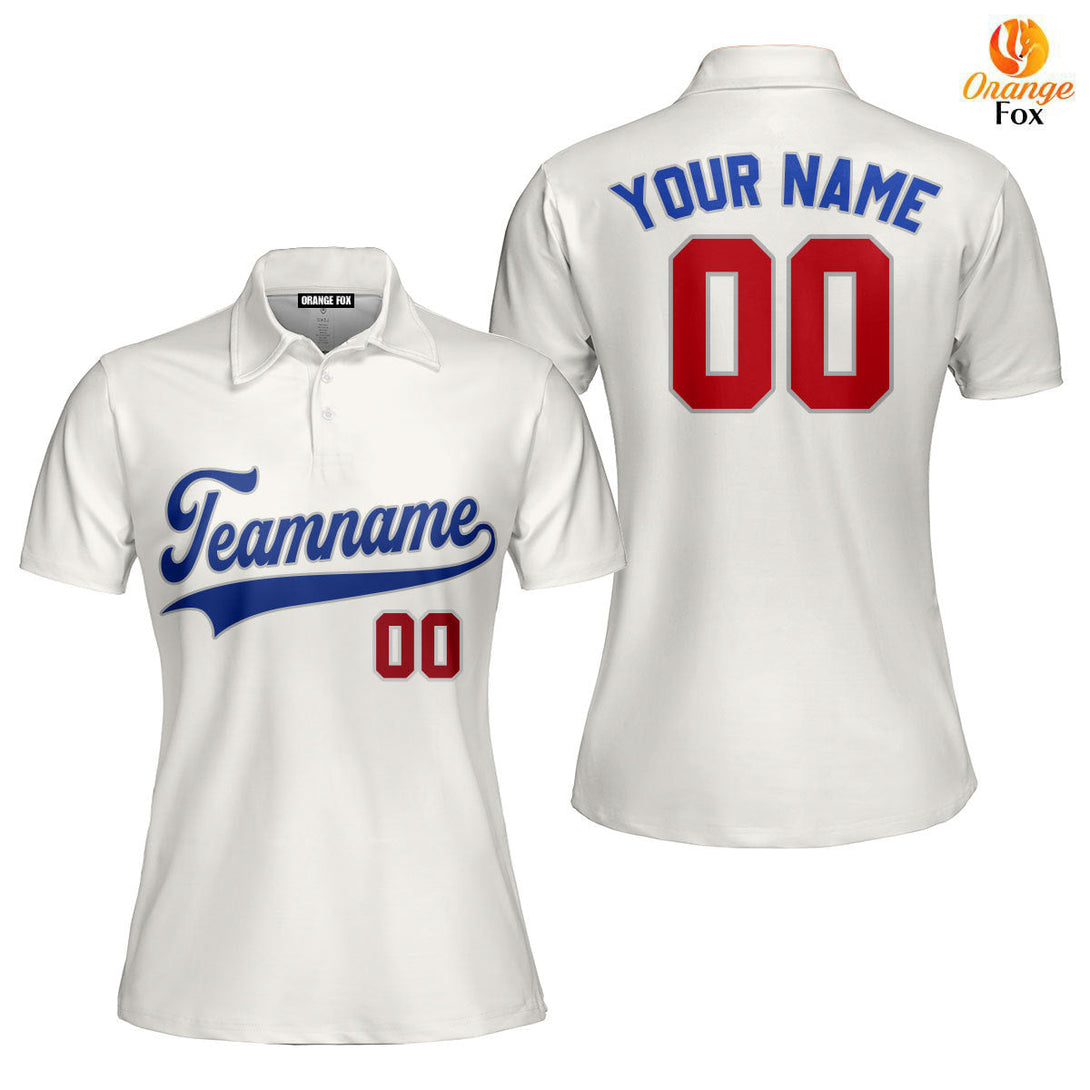 Custom Cream Royal Blue Red Custom Polo Shirt For Women