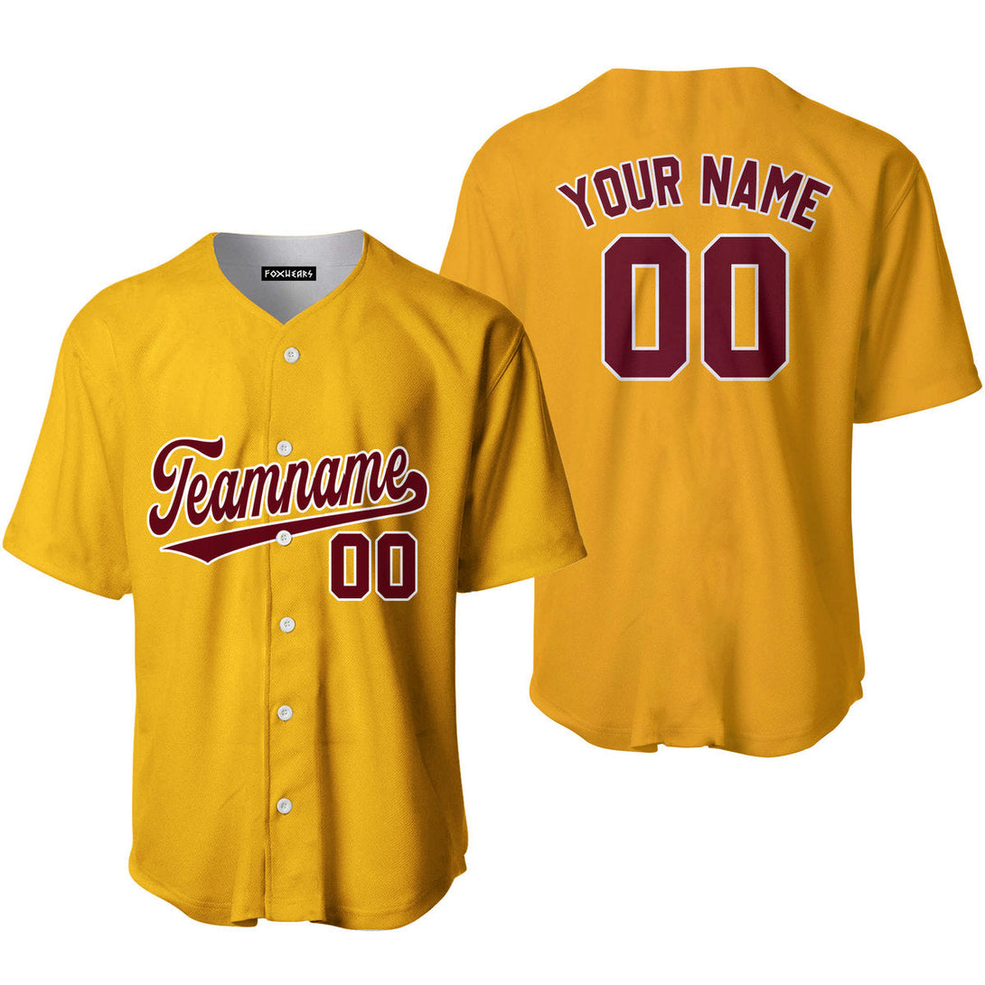 Custom Crimson And Yellow Custom Baseball Jerseys For Men & Women