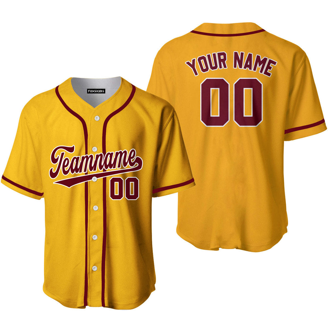 Custom Crimson And Yellow Custom Baseball Jerseys For Men & Women