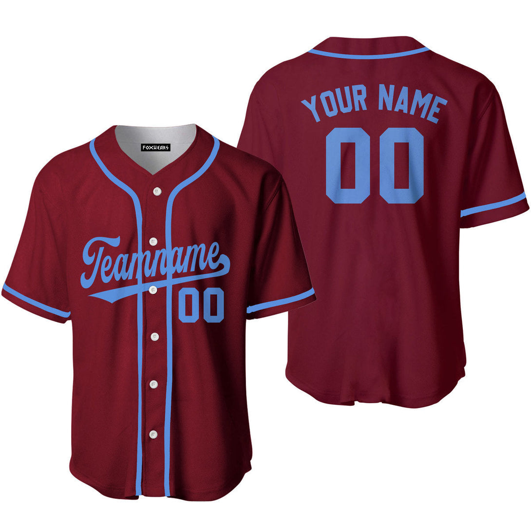 Custom Crimson Light Blue Custom Baseball Jerseys For Men & Women