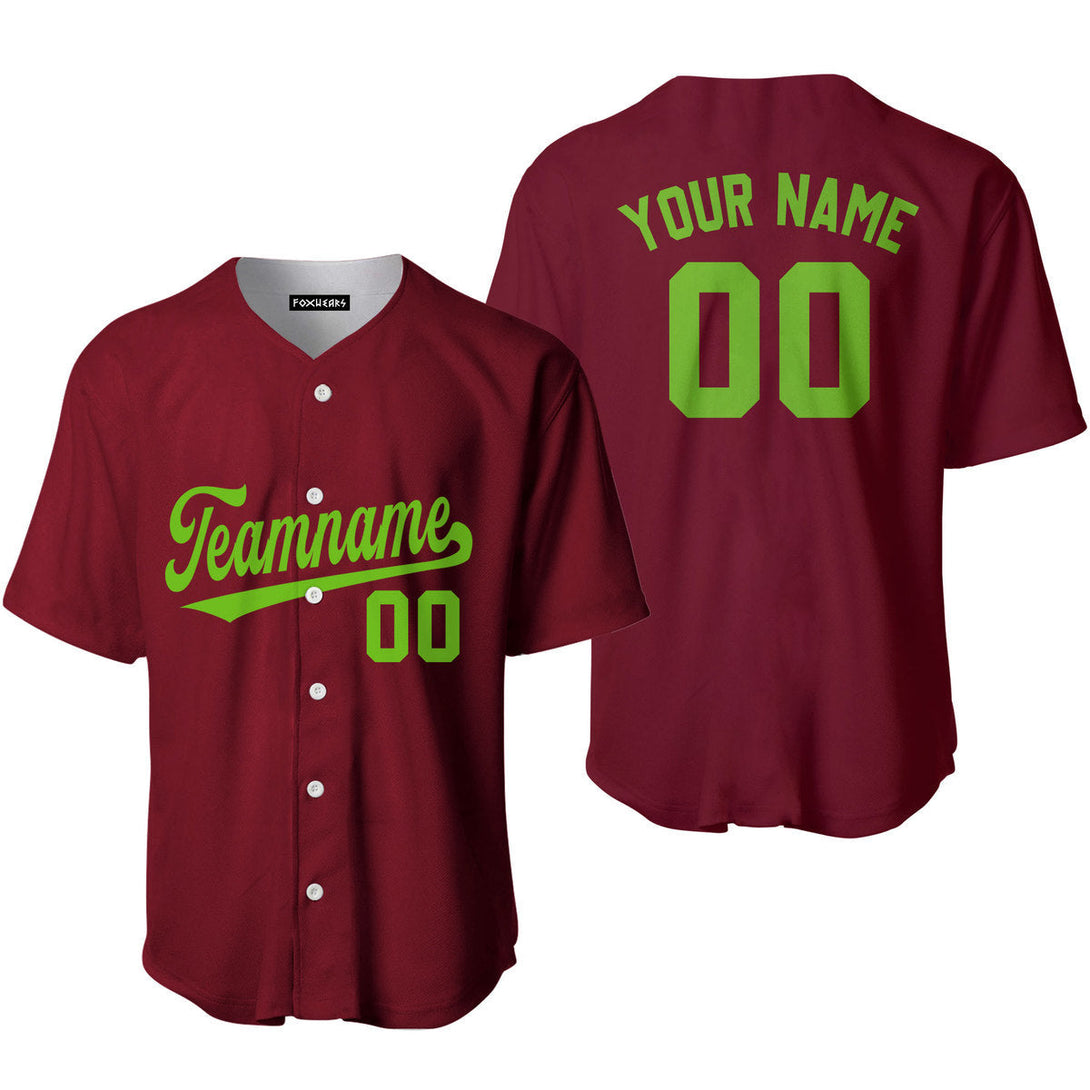 Custom Crimson Neon Green Custom Baseball Jerseys For Men & Women