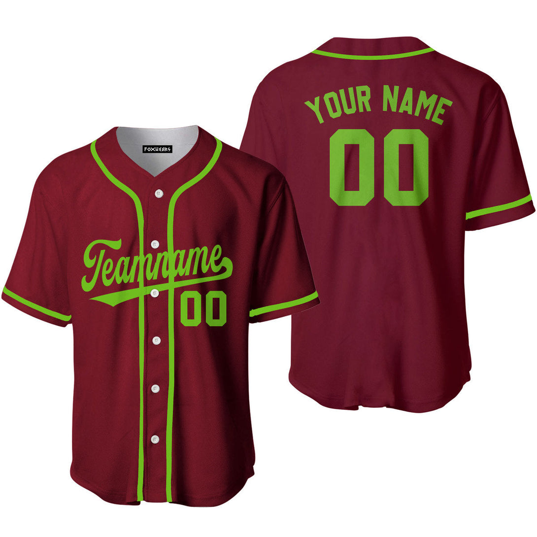 Custom Crimson Neon Green Custom Baseball Jerseys For Men & Women