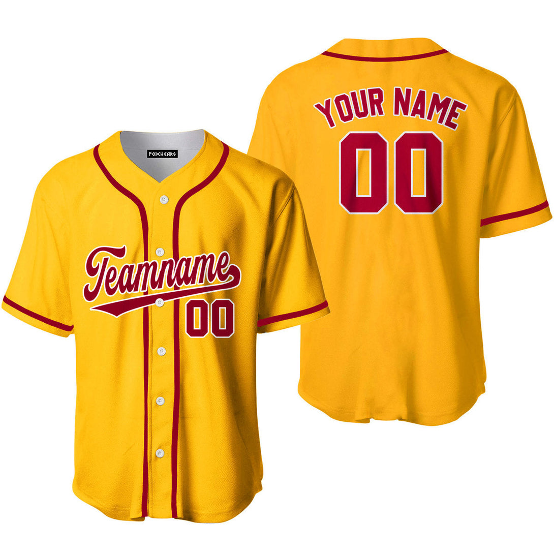 Custom Crimson White And Gold Custom Baseball Jerseys For Men & Women