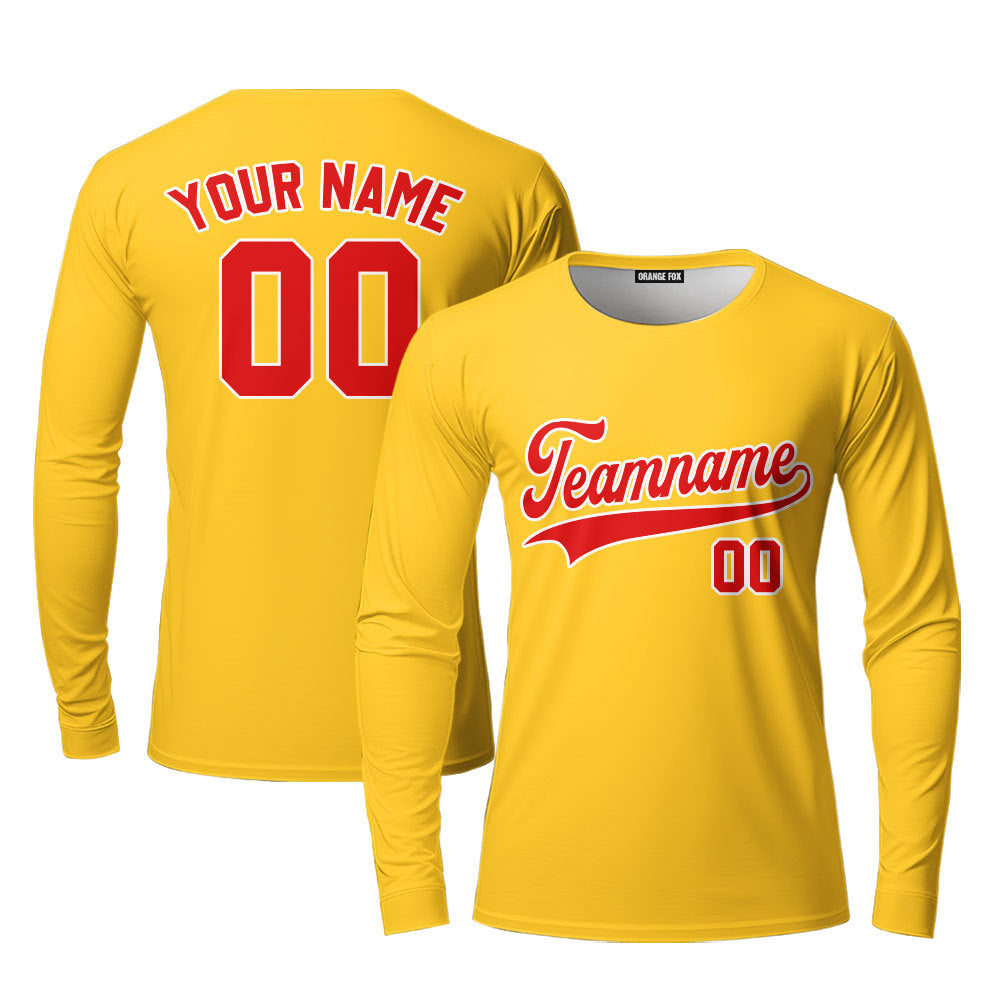 Custom Crimson White And Gold Custom Long Sleeve T-Shirt For Men & Women