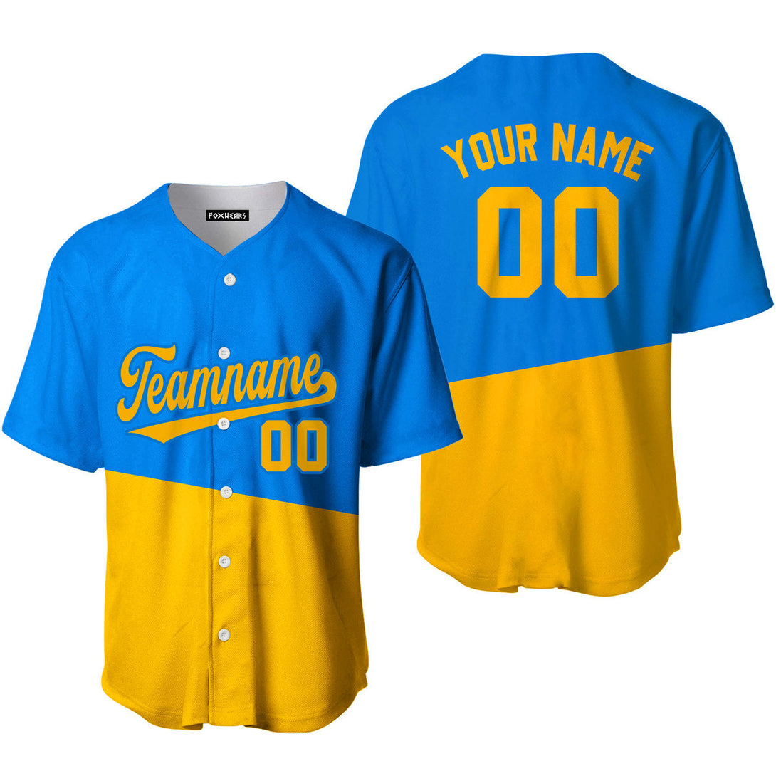 Custom Gold And Blue Custom Baseball Jerseys For Men & Women