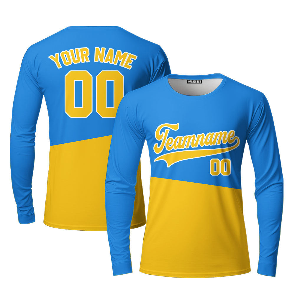 Custom Gold And White Custom Long Sleeve T-Shirt For Men & Women