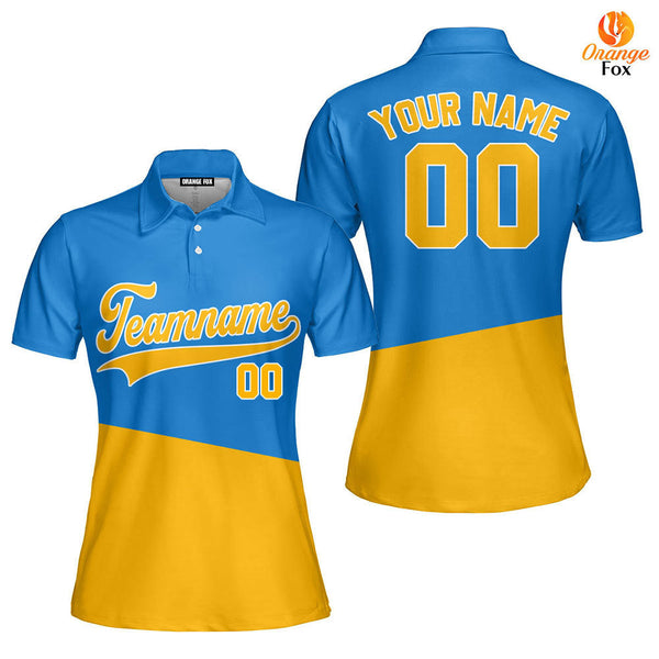 Custom Gold And White Custom Polo Shirt For Women