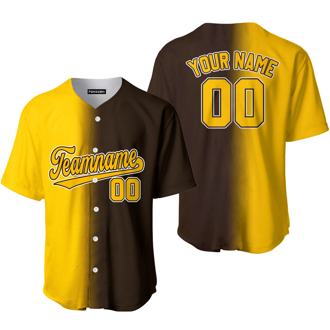 Custom Gold White Brown Fade Fashion Baseball Jerseys For Men & Women