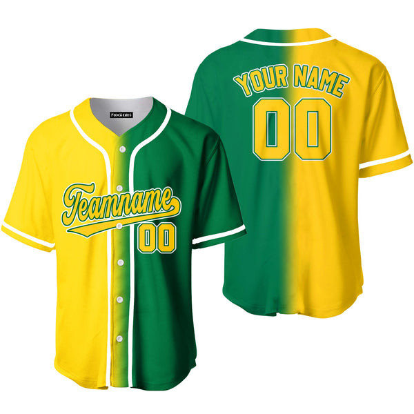 Custom Gold White Kelly Green Fade Fashion Baseball Jerseys For Men & Women