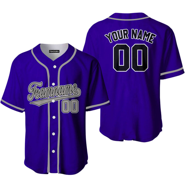 Custom Gray Black And Purple Custom Baseball Jerseys For Men & Women