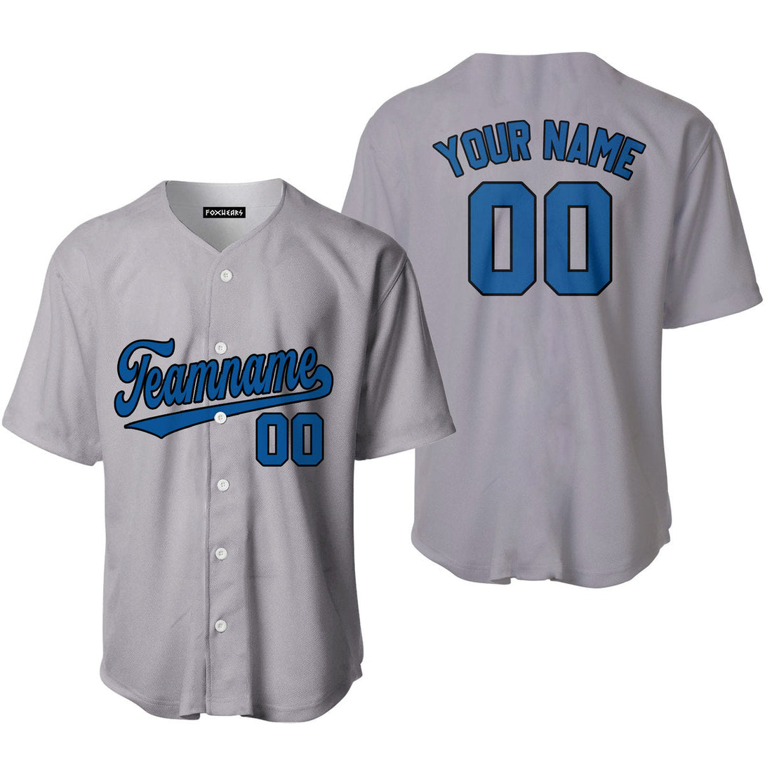 Custom Gray Blue Black Custom Baseball Jerseys For Men & Women