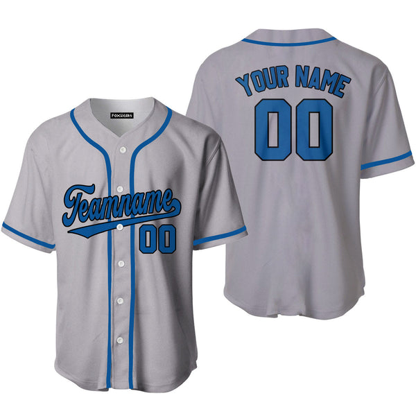 Custom Gray Blue Black Custom Baseball Jerseys For Men & Women