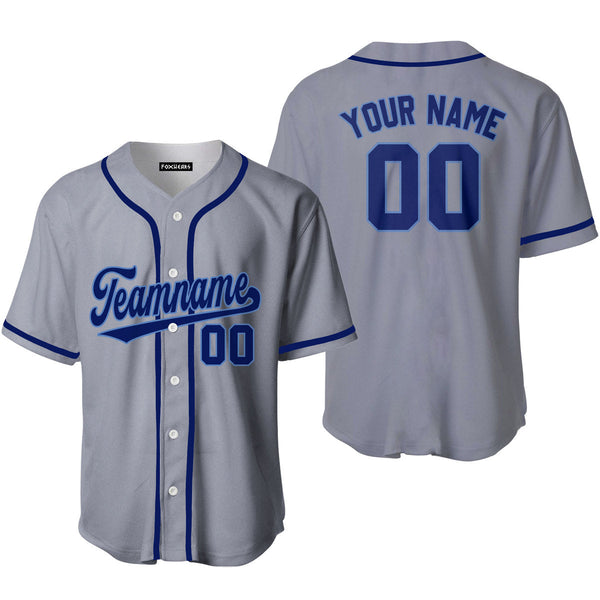 Custom Gray Dark Blue Powder Blue Custom Baseball Jerseys For Men & Women