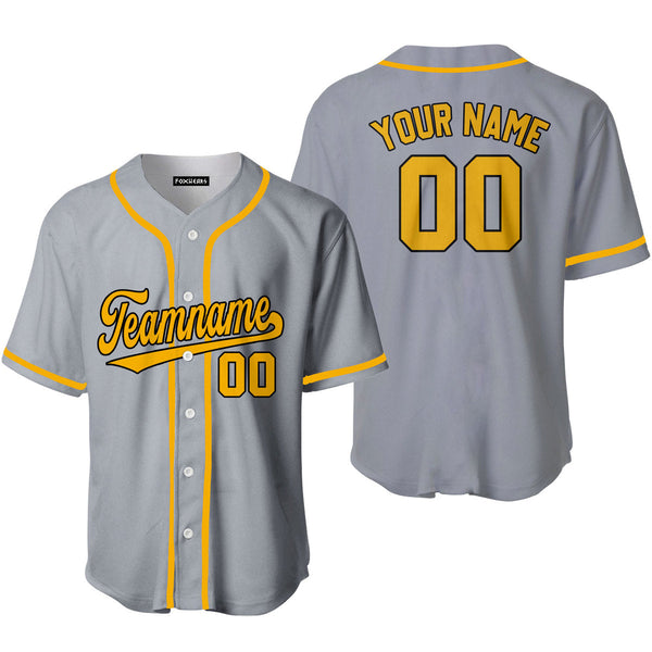 Custom Gray Gold Black Custom Baseball Jerseys For Men & Women