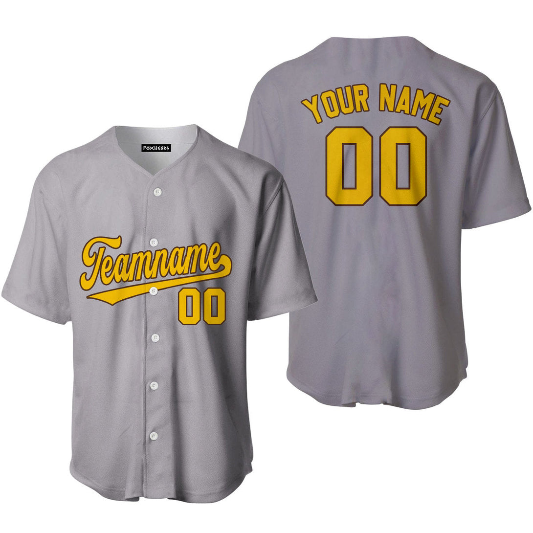 Custom Gray Gold Brown Custom Baseball Jerseys For Men & Women