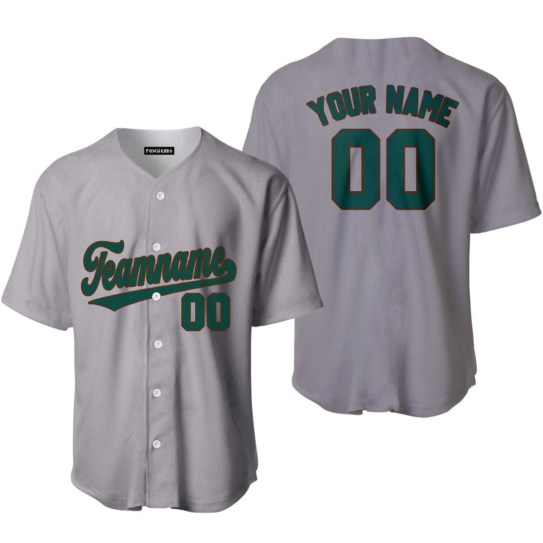 Custom Gray Kelly Green Brown Custom Baseball Jerseys For Men & Women