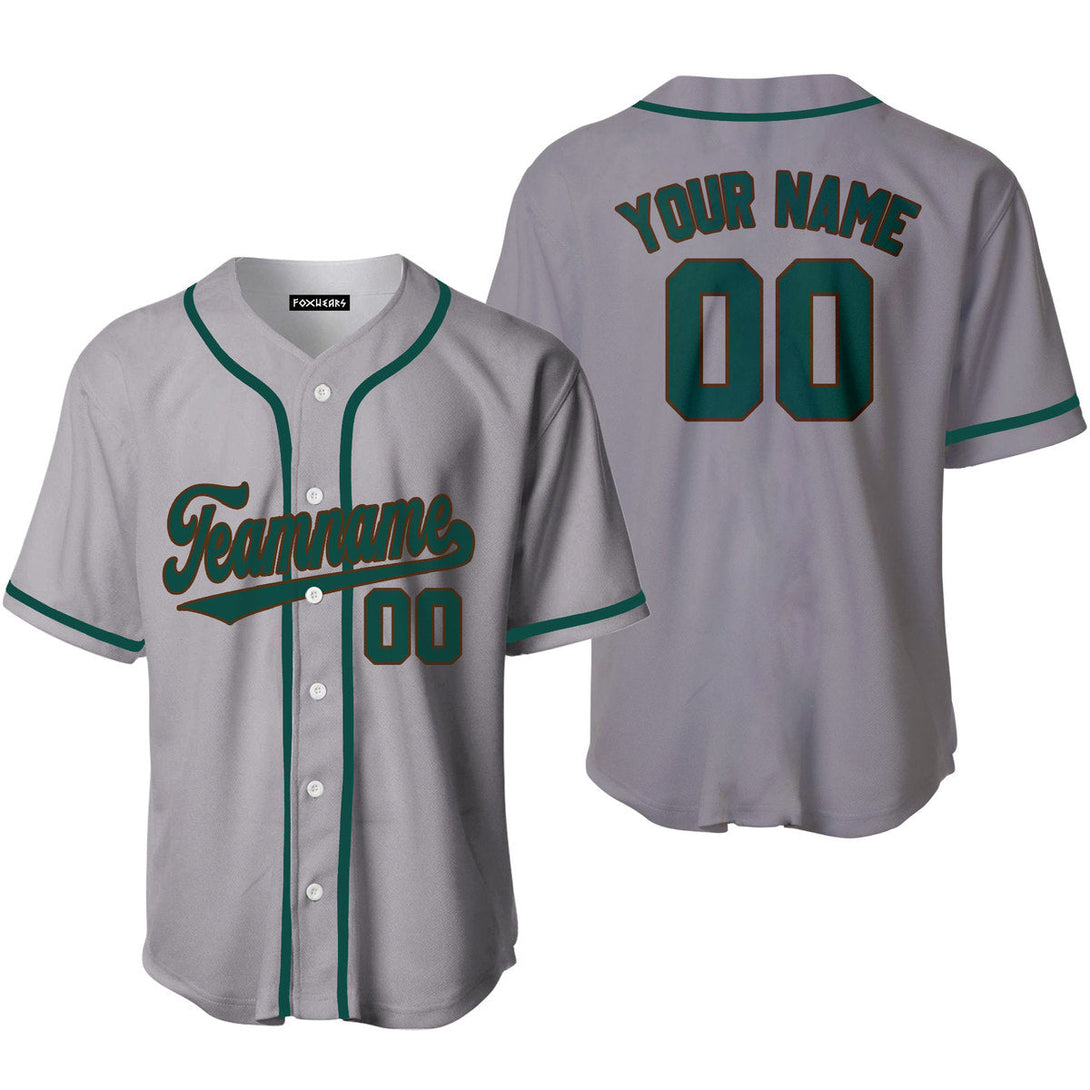 Custom Gray Kelly Green Brown Custom Baseball Jerseys For Men & Women