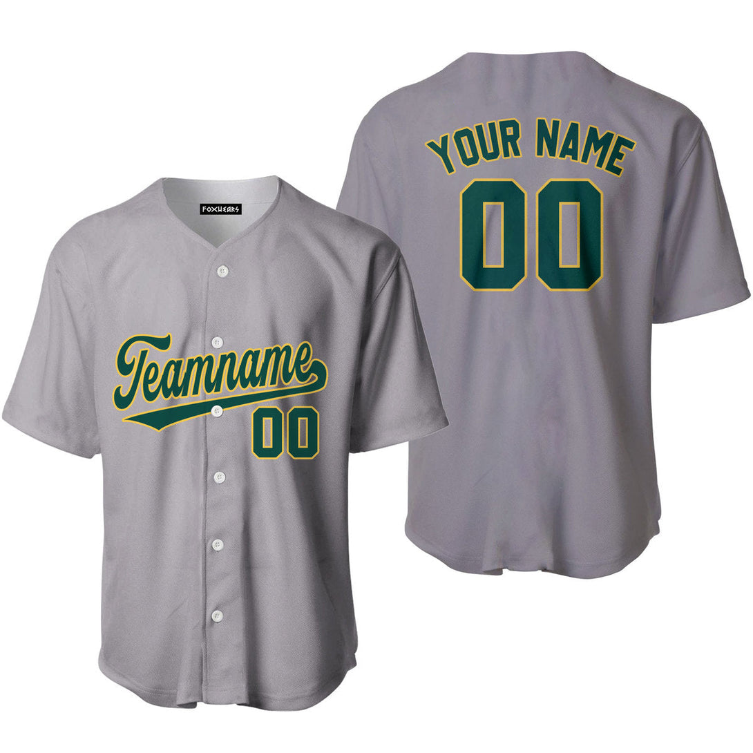 Custom Gray Kelly Green Gold Custom Baseball Jerseys For Men & Women