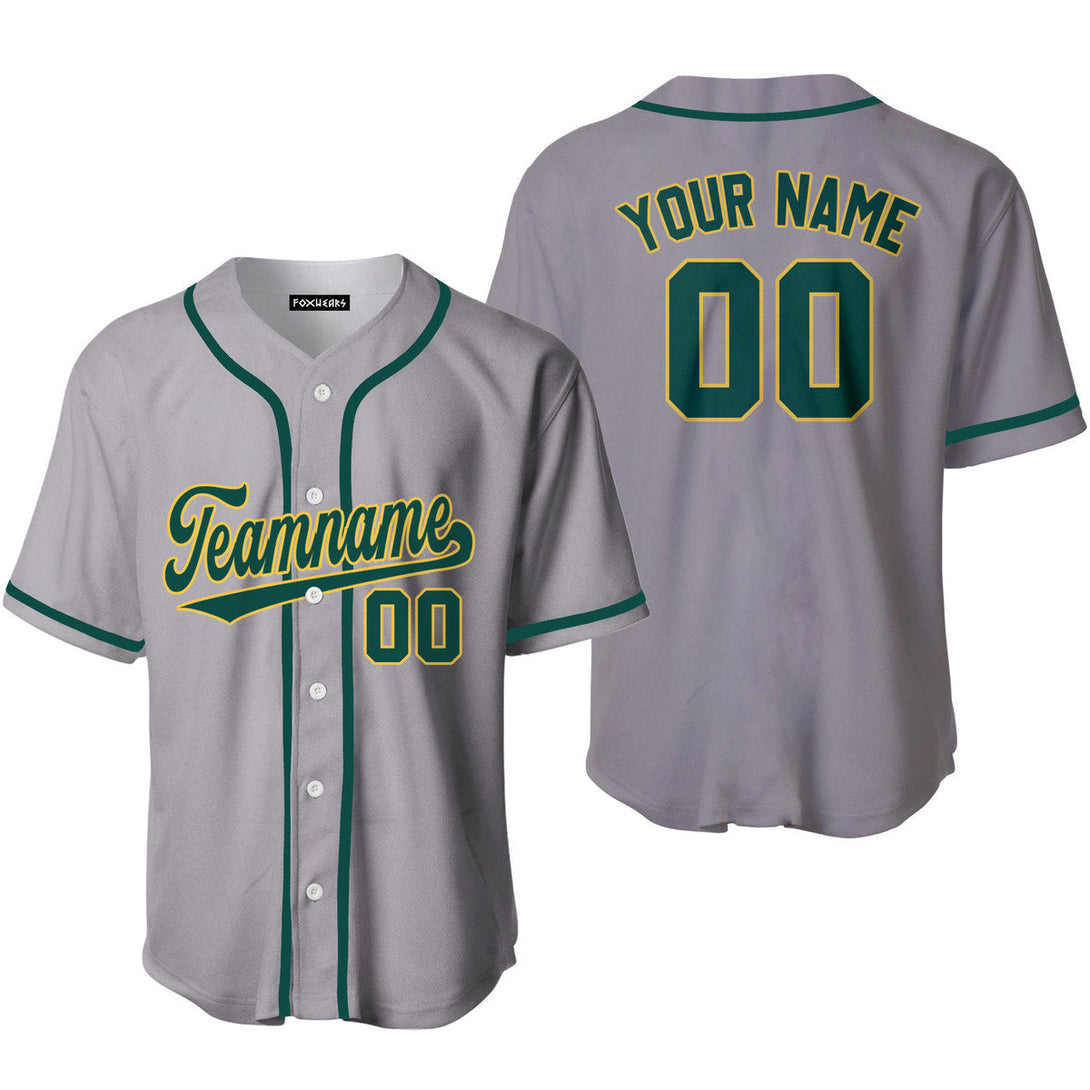 Custom Gray Kelly Green Gold Custom Baseball Jerseys For Men & Women