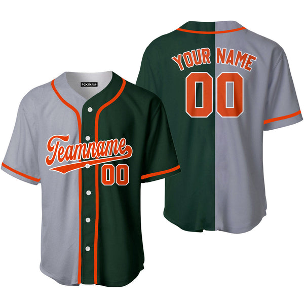 Custom Gray Kelly Green Orange Split Fashion Baseball Jerseys For Men & Women