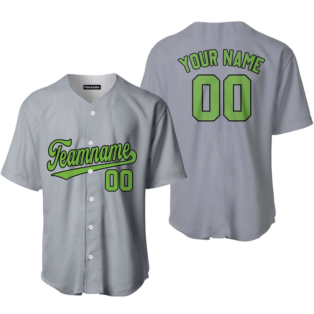 Custom Gray Neon Green Black Custom Baseball Jerseys For Men & Women