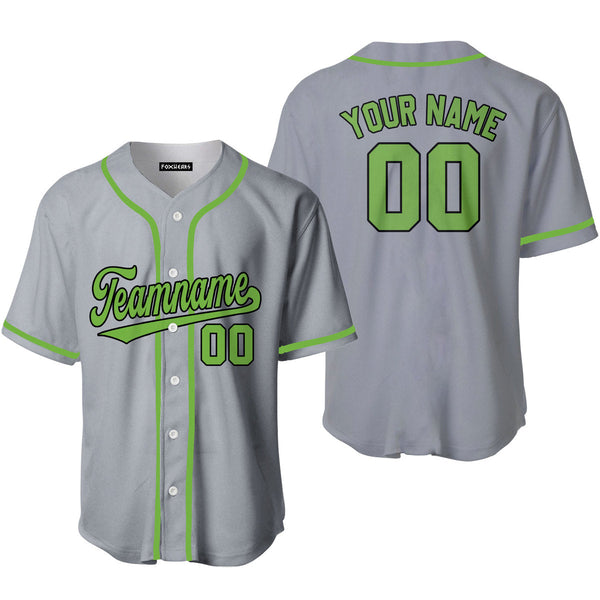 Custom Gray Neon Green Black Custom Baseball Jerseys For Men & Women