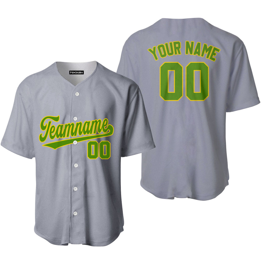 Custom Gray Neon Green Gold Custom Baseball Jerseys For Men & Women