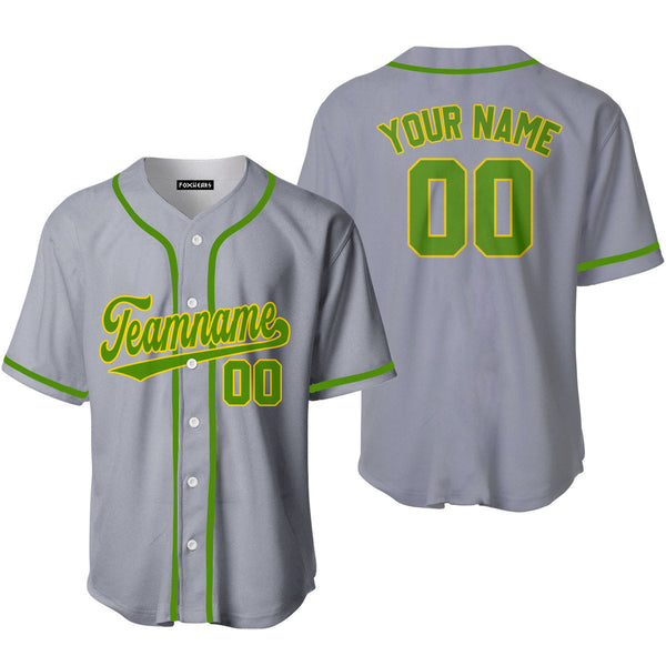 Custom Gray Neon Green Gold Custom Baseball Jerseys For Men & Women