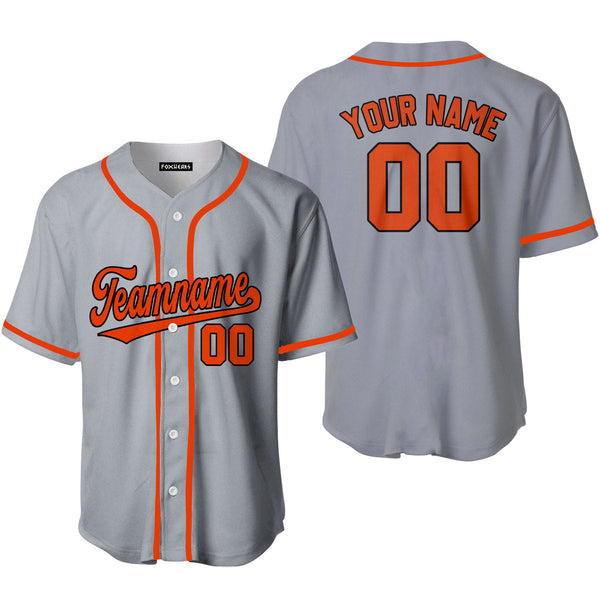 Custom Gray Orange Black Custom Baseball Jerseys For Men & Women