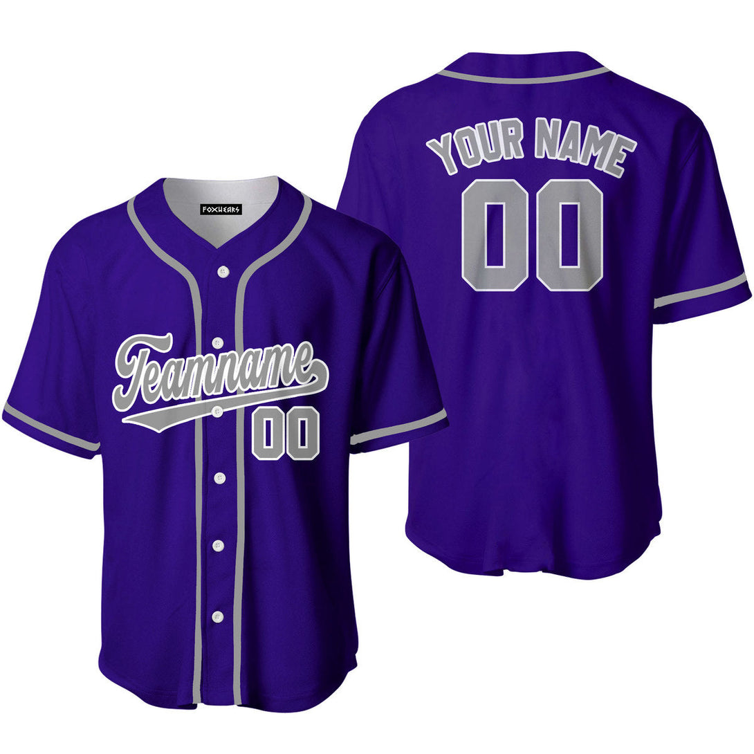 Custom Gray White And Purple Custom Baseball Jerseys For Men & Women