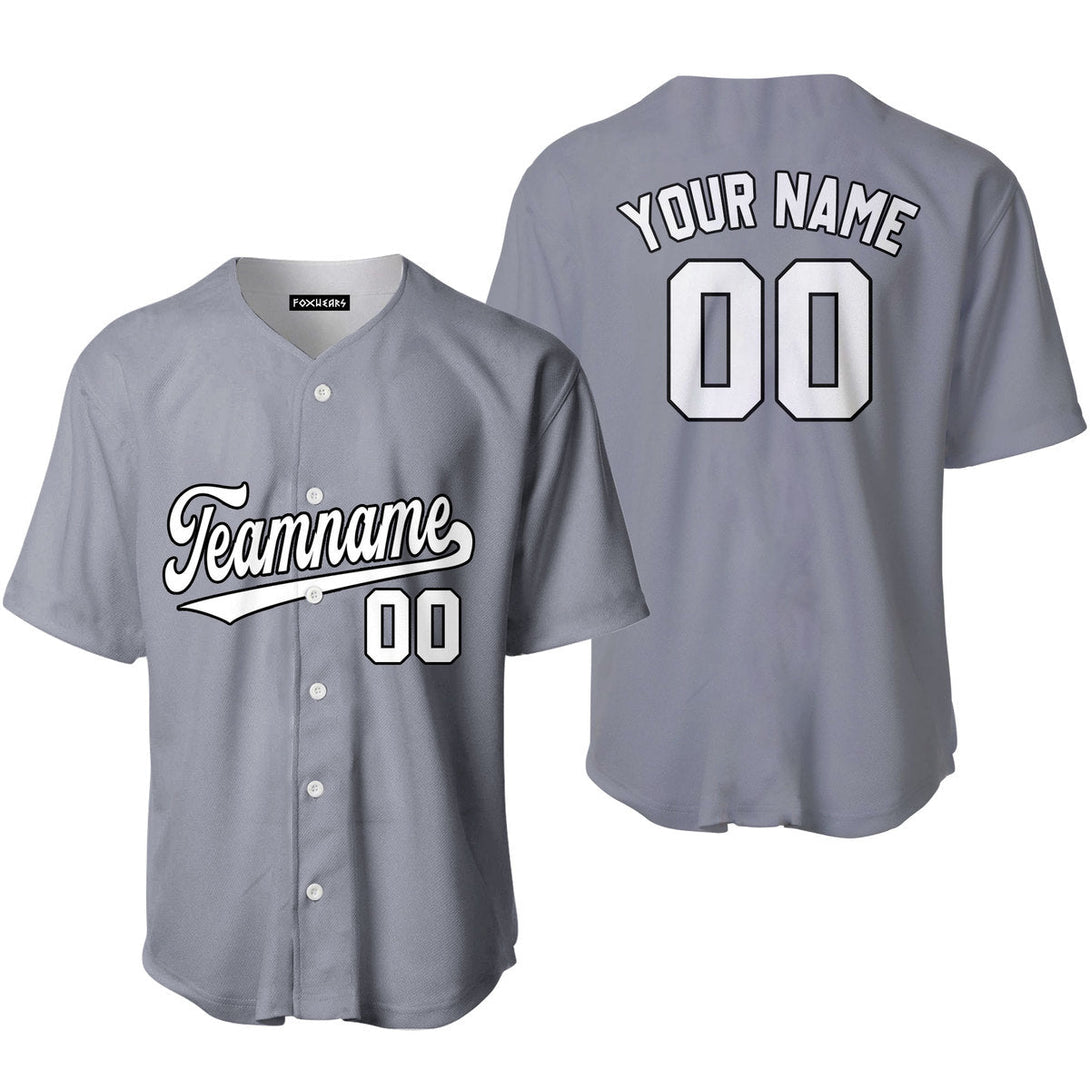 Custom Gray White Black Custom Baseball Jerseys For Men & Women