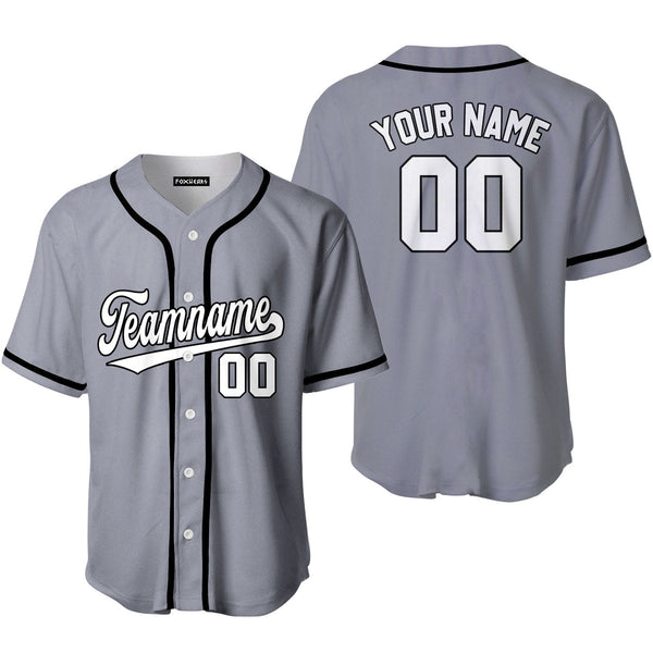 Custom Gray White Black Custom Baseball Jerseys For Men & Women